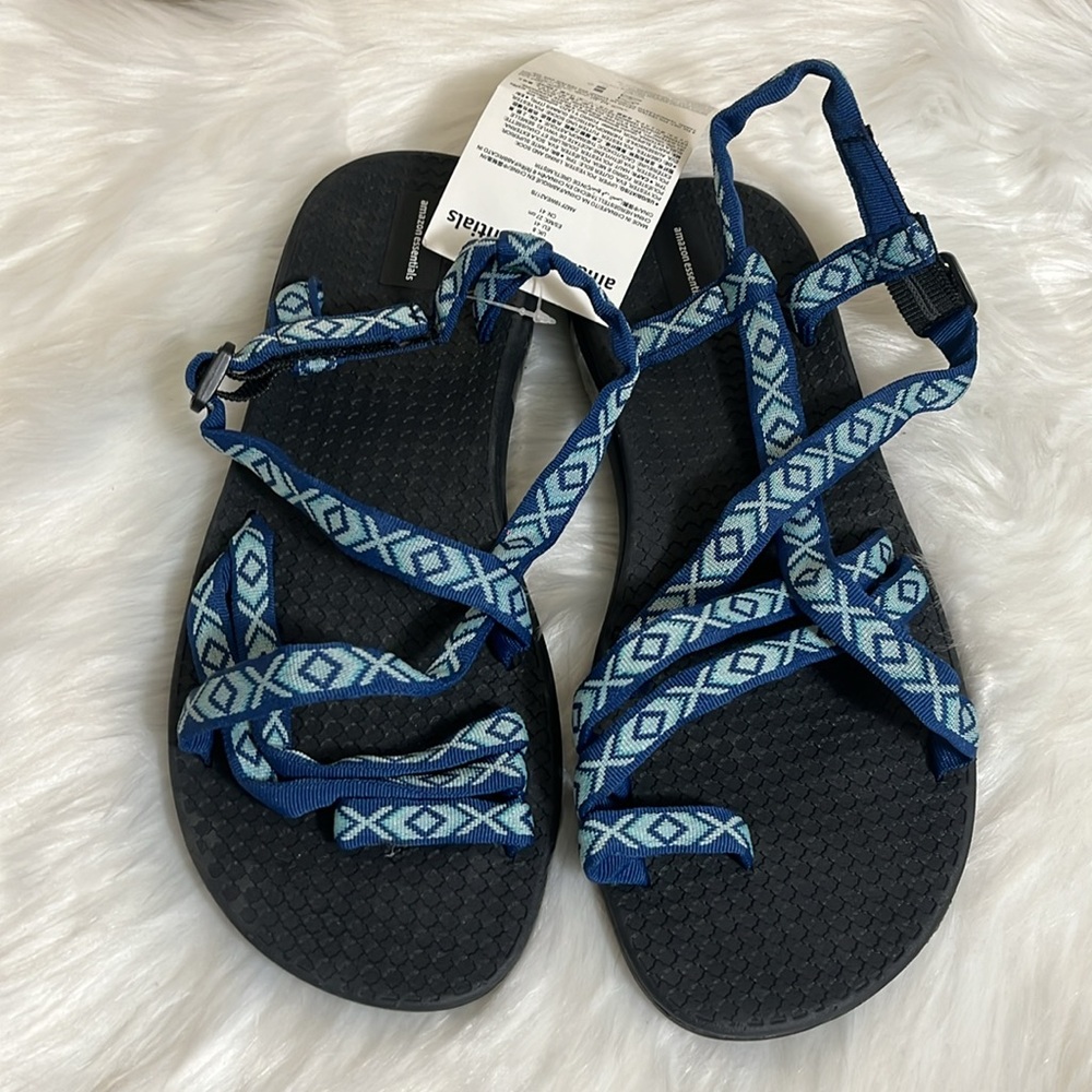NWT Amazon Essentials Blue Patterned Strappy Wate… - image 2